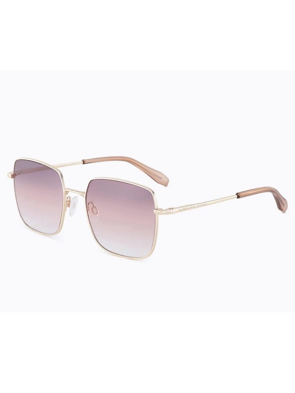 Gold-Frame Sunglasses with Pink Gradient Lenses by Carolina Lemke CL3532-01